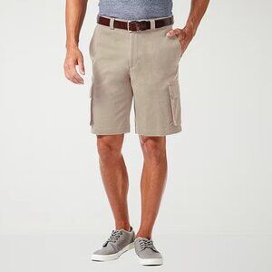 Haggar Stretch Comfort Stretch Tech Mens 10" Cargo Short, Sz 38W
